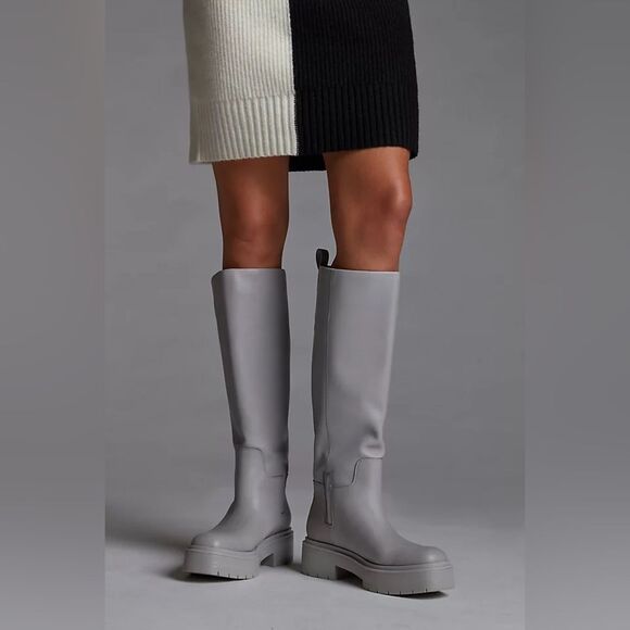 Sam Edelman Shoes - Anthro Sam Edelman Larina Waterproof Knee High Platform Boots Grey leather Sz 8